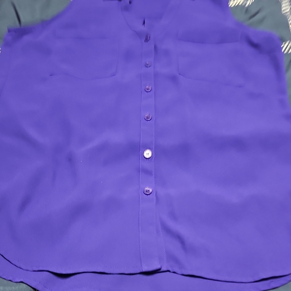 Express Royal Blue Sleeveless Blouse - Picture 4 of 6